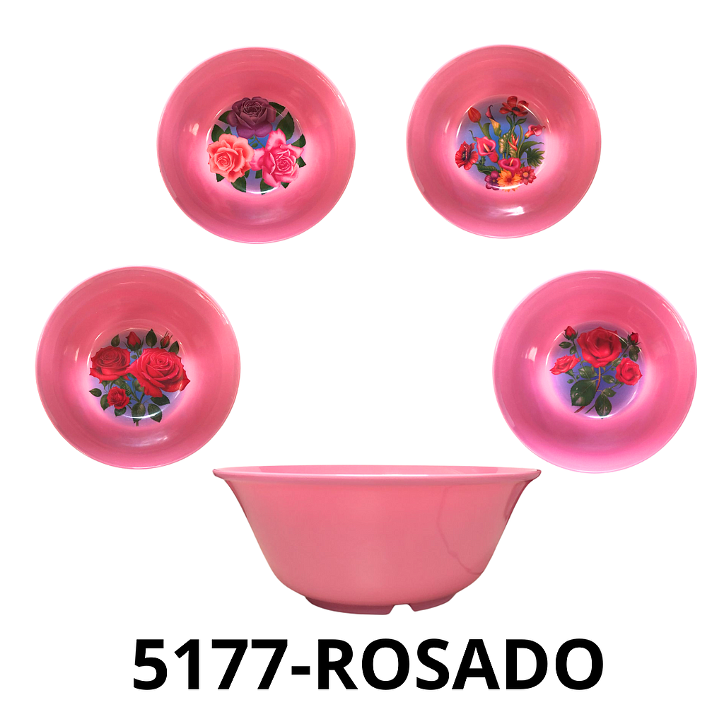 TAZON 8" ROSADO CON FLORES