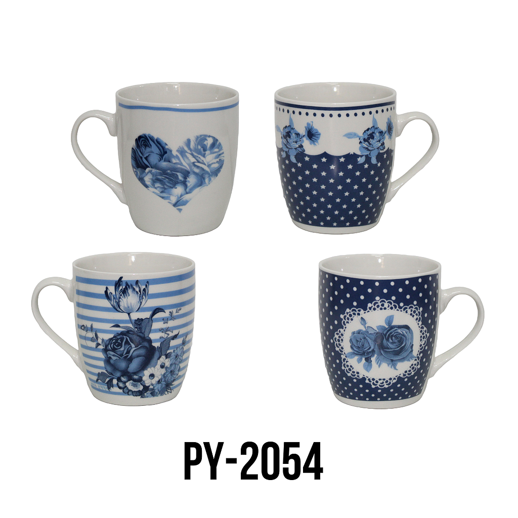 TAZA 10 ONZ DISEÑOS AZUL