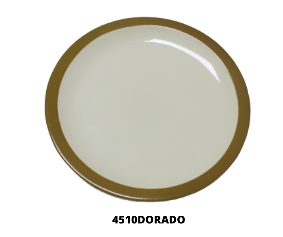 PLATO PLANO 10" ORILLA DORADA