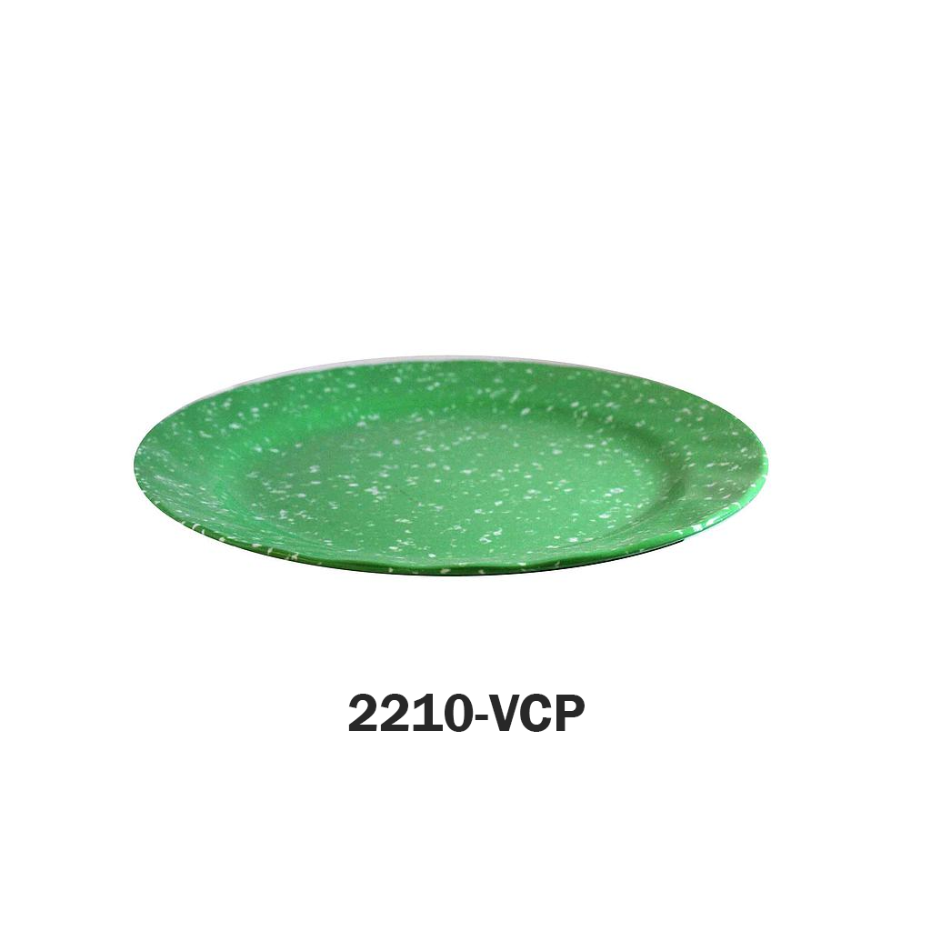 PLATO PLANO 10" VERDE C/PUNTOS