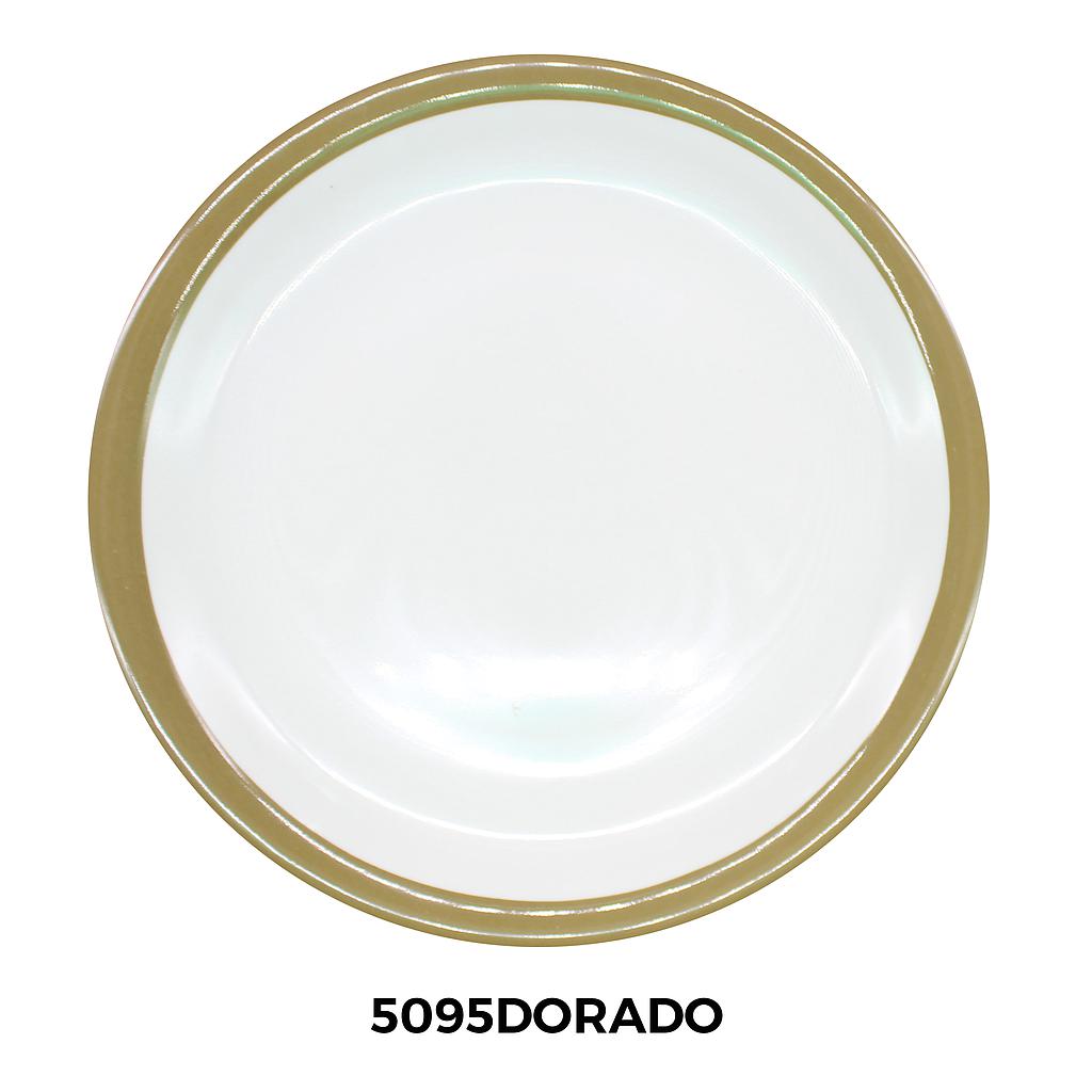 PLATO PLANO 9.5" ORILLA DORADO