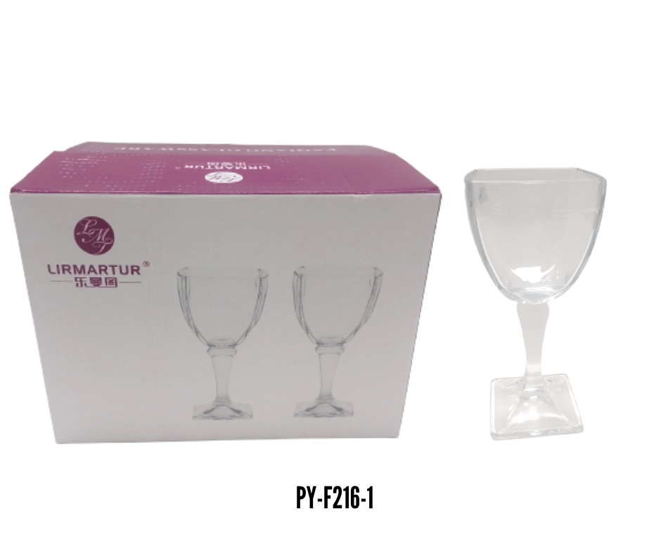 COPA CUADRADA DE VIDRIO 290ML (SET 6 PCS)