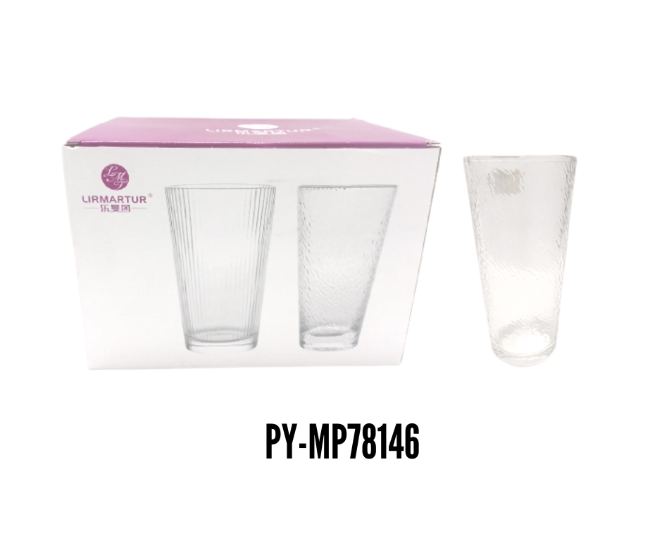 VASO DE VIDRIO 370ML (SET 6 PCS)