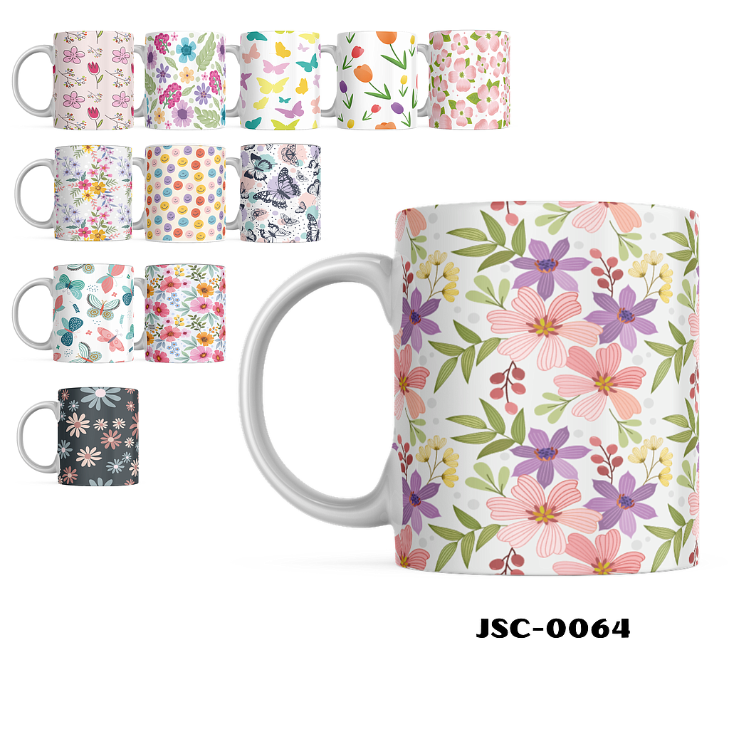 TAZA MARIPOSAS/FLORES -11 ONZ