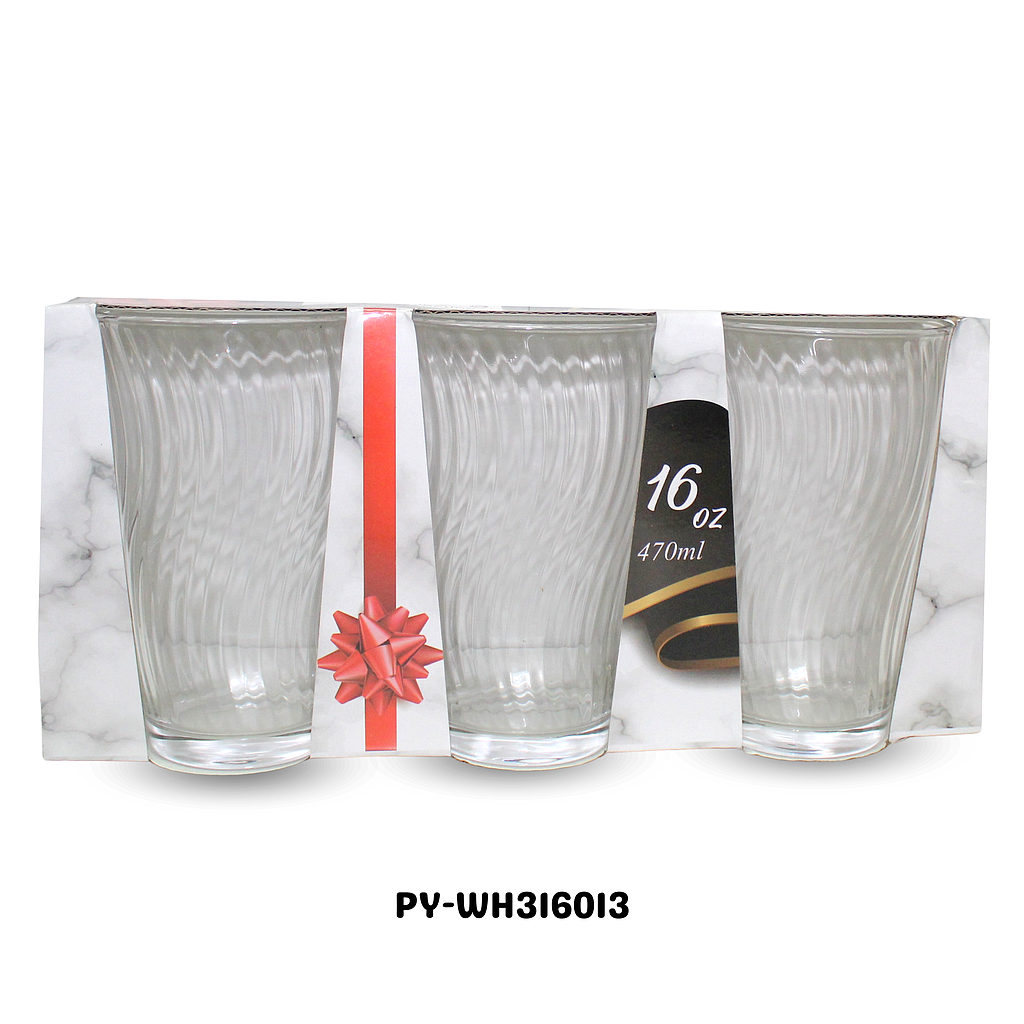 VASO DE VIDRIO SET 3 / LOTUS