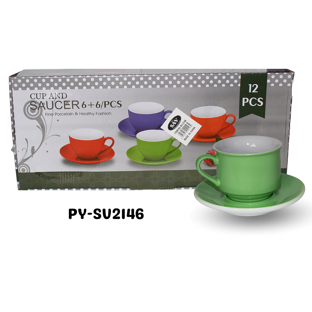 JUEGO DE TAZAS Y PLATOS DE CERAMICA /COLORES SOLIDOS