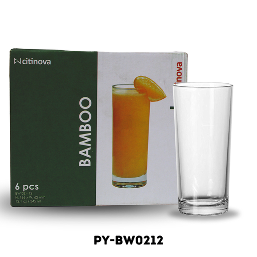 [PY-BW0212] SET VASO DE VIDRIO BAMBOO 12.1 OZ