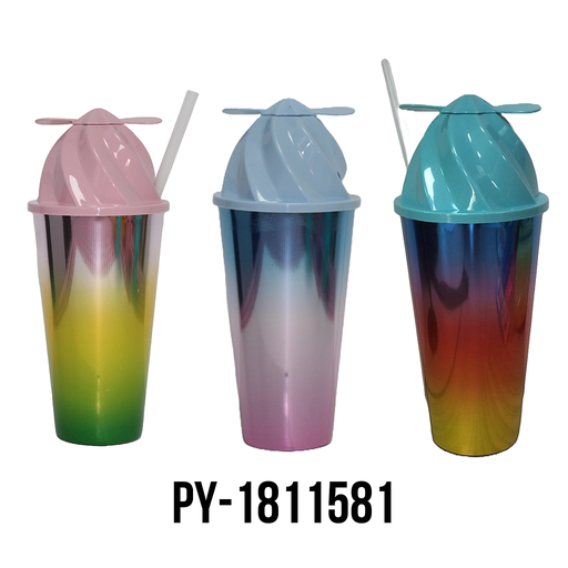 [PY-1811581] VASO CON PAJILLA PLASTICO