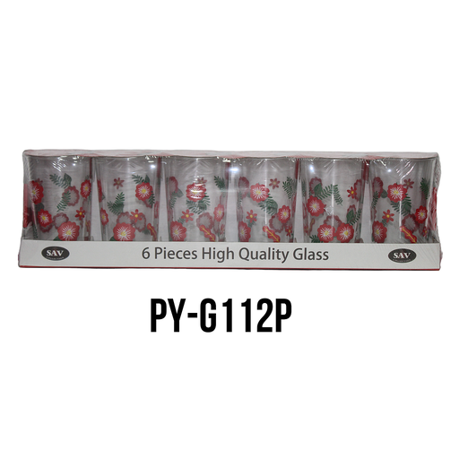 [PY-G112P] 6 PCS VASO 12OZ VASO DE VIDRIO