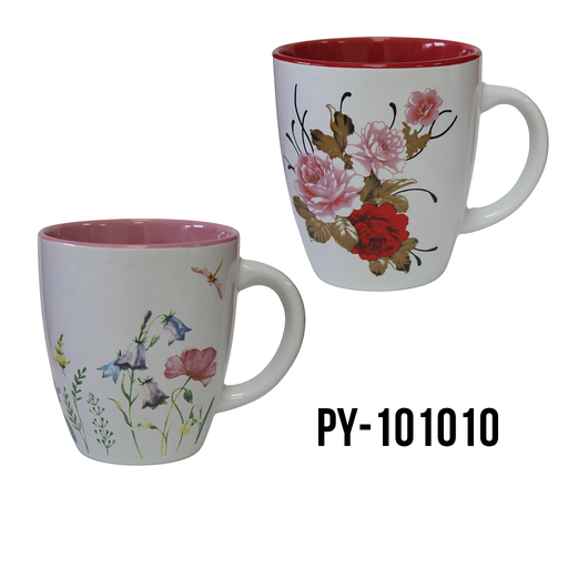 [PY-101010] TAZA PORCELANA FLORES 9 ONZ