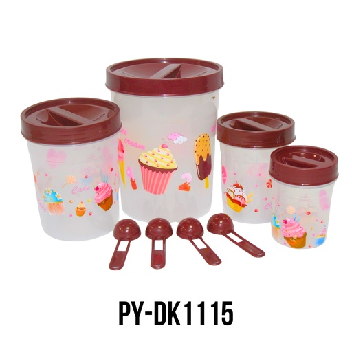 [PY-DK1115] ENVASE PLASTICO SET 4 PCS COLOR 