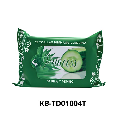 [KB-TD01004T] DESMAQUILLADORA PRINCESS SABILA Y PEPINO. 24UXC 