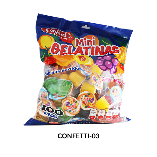 [CONFETTI-03] GELATINA MINI GEL BOLSA 100 U