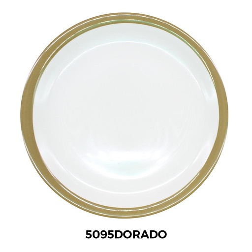 [5095DORADO] PLATO PLANO 9.5" ORILLA DORADO