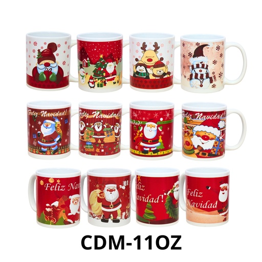 [CDM-11OZ] TAZA PORCELANA 11 ONZ NAVIDEÑA