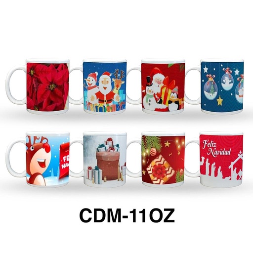 [CDM-11OZ] TAZA PORCELANA 11 ONZ NAVIDEÑA