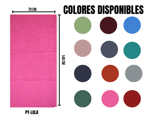 [PY-LOLA] TOALLA LOLA COLORES SURTIDOS (70cm x 140cm)