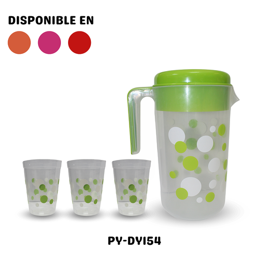 [PY-DY154] JARRA PLASTICA CON 3 VASOS